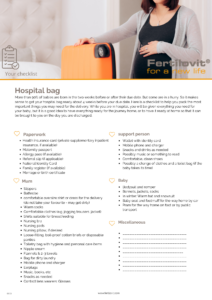 Check list hospital bag download birth labour